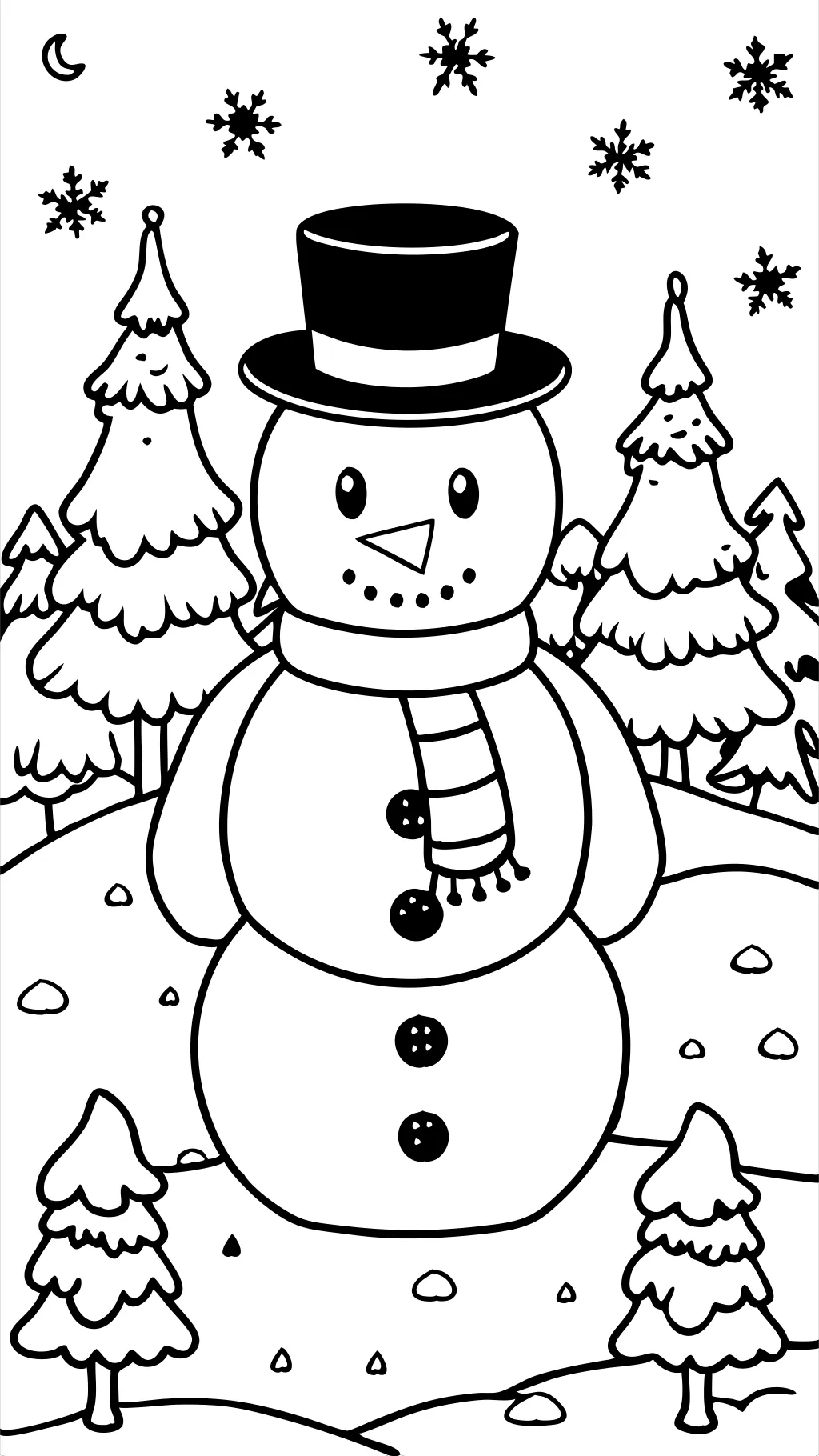 snow man coloring page